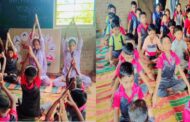 जागतिक योग दिनानिमित्त भावनादेवी भगवान सांबरे इंटरनॅशनल स्कूल चालतवड येथे योगाभ्यास.